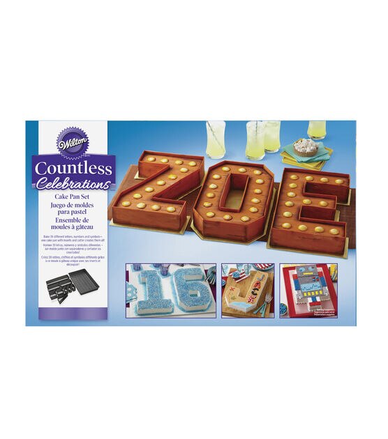 10-Piece Letter and Number Non-Stick Cake Pan STD Wilton Countless Celebrations Set 